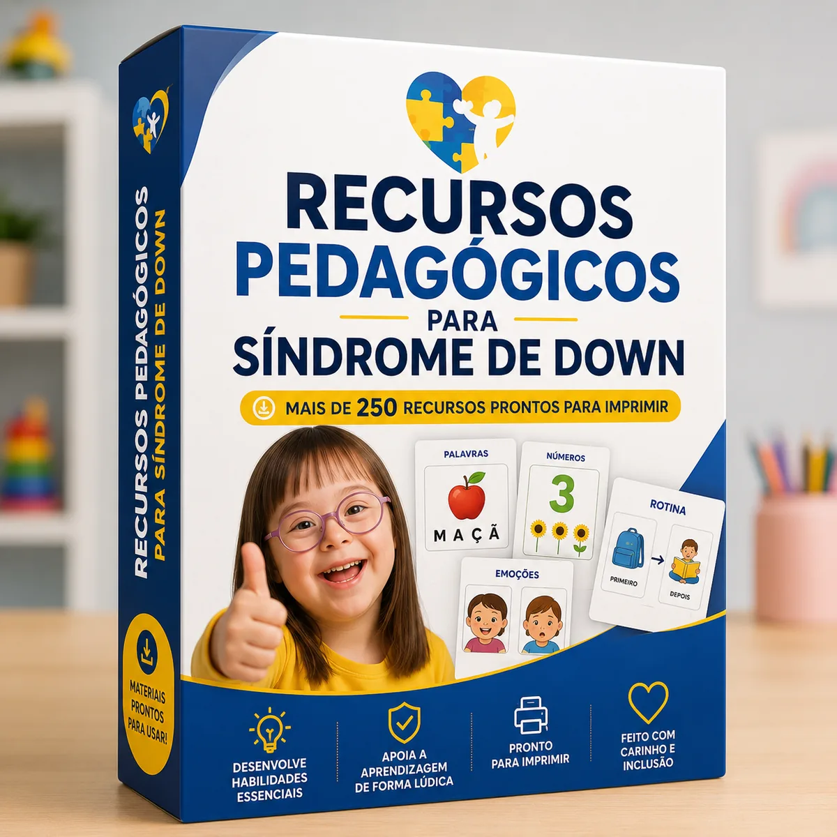 Educadora em ambiente de aprendizagem inclusiva